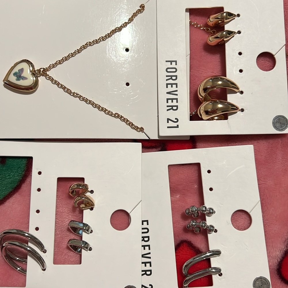 Forever21 locket butterfly necklace and earring sets! - Picture 2 of 2